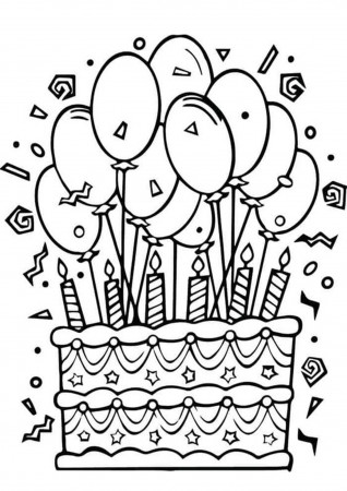 Happy Birthday Coloring Pages Free Easy To Print Tulamama Cake Printable  For Kids 16th – Slavyanka