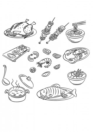 Food Coloring Pages. 150 images is the largest collection. Print or  download for free. - Razukraski.com