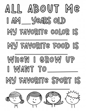All About Me Coloring Pages Download Downloadable - Etsy