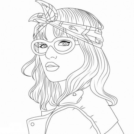 Girl in Glasses Coloring Page - Free Printable Coloring Pages for Kids