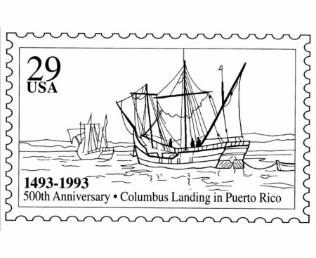 BlueBonkers: Christopher Columbus Postage Stamp Coloring Pages - Discovery  of North America Landing | Stamp drawing, Stamp, Coloring pages