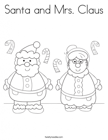 Santa and Mrs Claus Coloring Page - Twisty Noodle