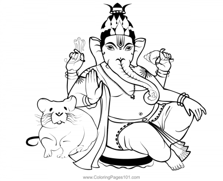 Lord Ganesh 4 Coloring Page for Kids - Free Hindu Gods Printable Coloring  Pages Online for Kids - ColoringPages101.com | Coloring Pages for Kids