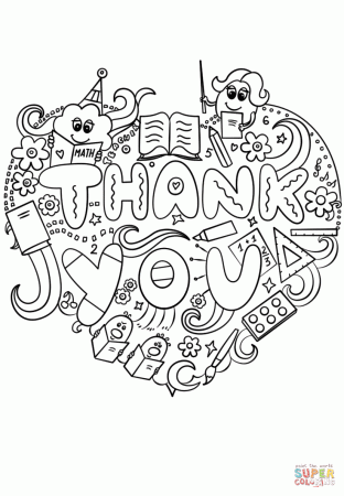 Thank You Teacher Doodle coloring page | Free Printable Coloring Pages