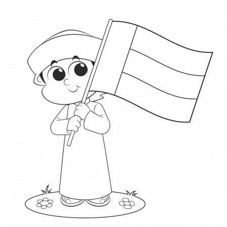 Premium Vector | United arab emirates ( uae ) national and flag day  celebration , coloring page activity for kids