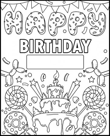 Happy birthday coloring page sheet - Topcoloringpages.net