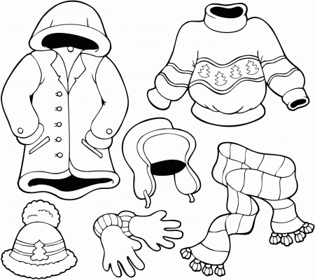 Coloring Pages Of Mittens And Hats - Coloring Page