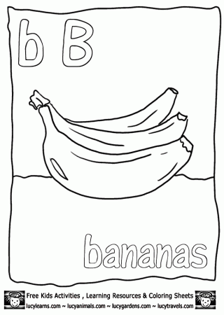 Printable Fruit Coloring Pages Bananas, Fruit Coloring Pages of ...