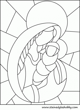 Stained Glass Window Coloring - Coloring Pages for Kids and for Adults