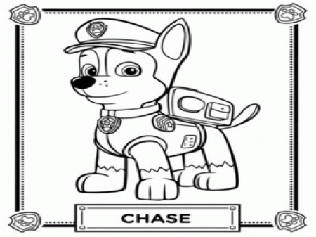Paw Patrol Colouring Pages Chase - Coloring