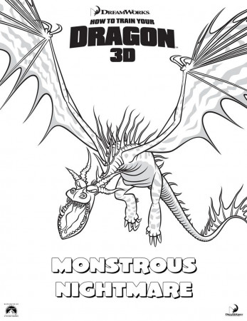 HOW TO TRAIN YOUR DRAGON coloring pages - Monstrous Nightmare