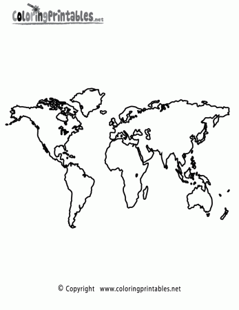 World Map Coloring Page - A Free Travel Coloring Printable