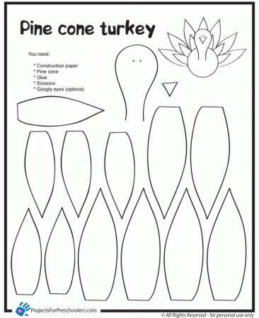 Free Printable pine cone turkey coloring page - from ...
