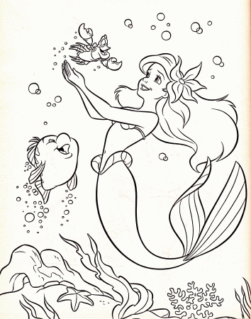 The Little Mermaid Coloring Pages Flounder - HiColoringPages