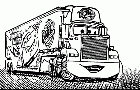 Cars 2 Mack Coloring Page | Wecoloringpage