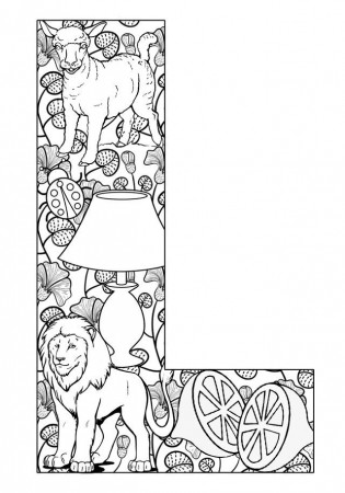 Letter L - Alphabet Coloring Page For Adults