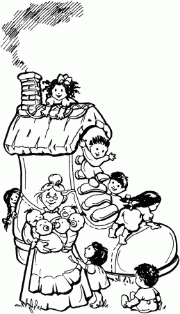 The Old Woman - nursery rhyme Coloring Page