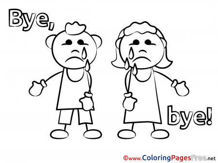Kids free Colouring Page Good bye