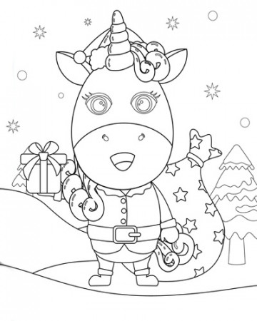 10 Best Christmas Unicorn Coloring Pages - Coloring Play