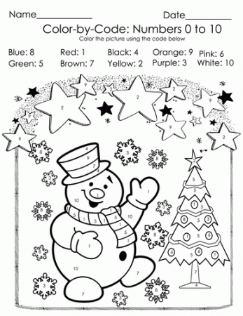 Christmas Color by Code - Christmas Coloring Pages - Numbers 1-10  Activities | Teaching Resources