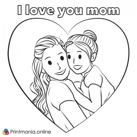 Online coloring page: Mother with daughter, printable, free to download for  kids