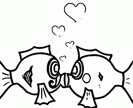Two_fish_kissing_underwater_scene Underwater Coloring Page ...