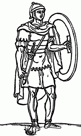 Ancient Rome Roman Soldier With Shield Sword Coloring Page ...
