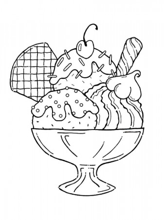 Dessert coloring page - Free printable