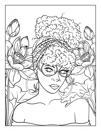 Gril Coloring Page Natural Hair ...