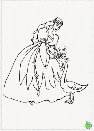 Barbie Swan Princess Coloring Pages - Coloring Page