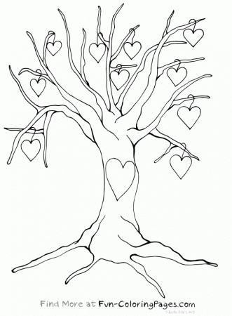 Tree Coloring Sheet - Coloring Pages for Kids and for Adults