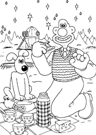 Wallace and Gromit Vacation on Mars Coloring Pages: Wallace and ...