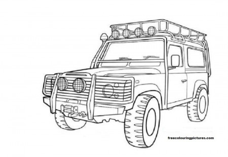 Free Colouring Pictures - Cars Land Rovers jeeps