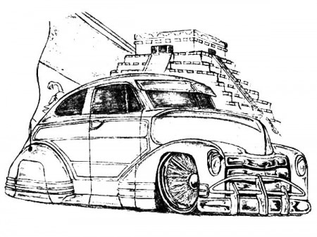 Impala Lowrider Cars Coloring Pages (Page 1) - Line.17QQ.com