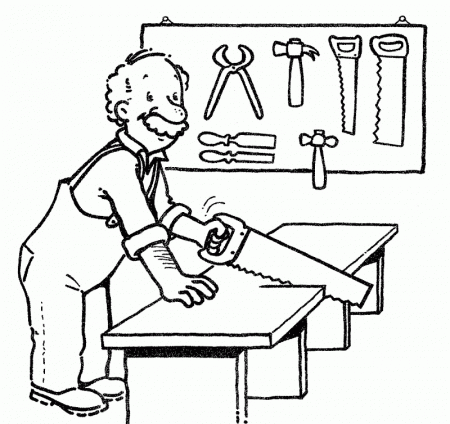 carpenter for coloring - Clip Art Library