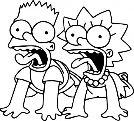 awesome Bart And Lisa Screaming The Simpsons Coloring Page | Cartoon coloring  pages, Simpsons drawings, Family coloring pages