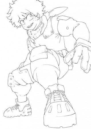 Midoriya Power Coloring Page - Free Printable Coloring Pages for Kids