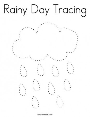 Rainy Day Tracing Coloring Page - Twisty Noodle