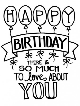 Happy Birthday Quote Coloring Page - Free Printable Coloring Pages for Kids