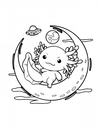 Printable Cute Axolotl Coloring Page / Digital Download / - Etsy Israel