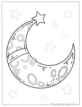20 Moon Coloring Pages (Free PDF Printables)
