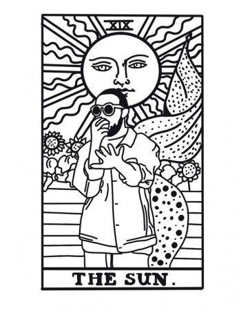 Mac Miller Trippy Tarot Card the Sun Coloring Page Merch - Etsy