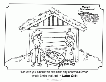 Luke 2:11 Christmas Coloring Page - Whats in the Bible