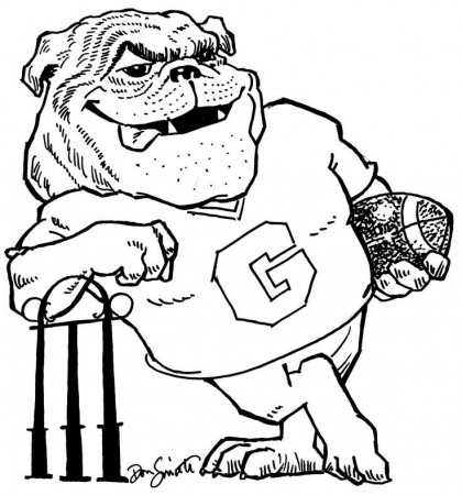 Georgia Bulldog Coloring Page - Coloring Pages for Kids and for Adults