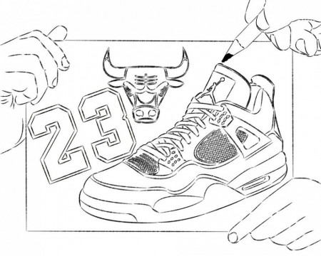 Jordan Shoe Coloring Sheet | Lebron james images, Color ...
