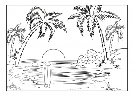 Landscapes - Coloring pages for adults
