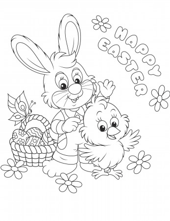 Easter Coloring Pages Easter Bunny Easter Eggs Easter - Etsy