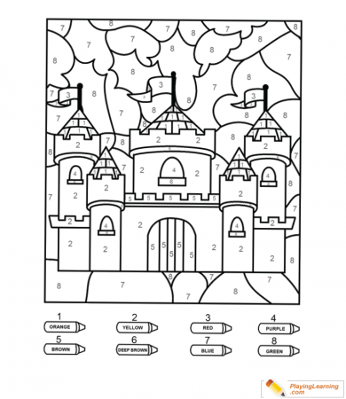 Coloring By Numbers 1 To 10 Castle 02 | Free Coloring By Numbers To Castle