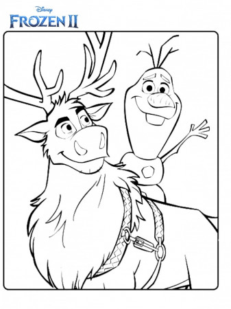 Olaf and Sven Frozen 2 Coloring Page - Free Printable Coloring Pages for  Kids
