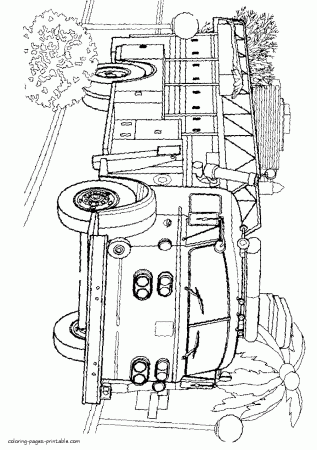 American LaFrance fire engine coloring page || COLORING-PAGES-PRINTABLE.COM